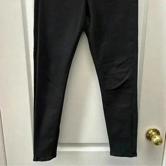 Topshop Moto Skinny Jeans Jamie High Rise Lace Up Ankle Crop Black Size 26 - Picture 7 of 16